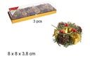 Pack 3 portacandele natalizi oro 8x3,8 cm