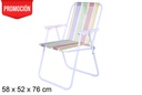 Silla playa plegable Fibreline rayas colores 58x52 cm