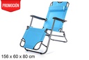 Silla playa plegable Oxford color azul claro 156x60 cm