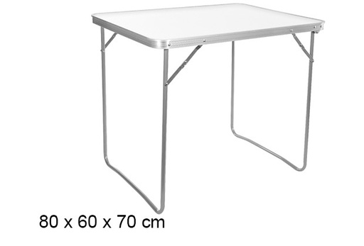 [108641] White folding table 80x60 cm