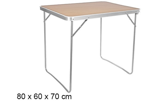 [108642] Wood color folding table 80x60x70 cm