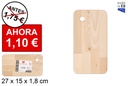 Tabla para cortar de madera 583 gr. 27x15 cm