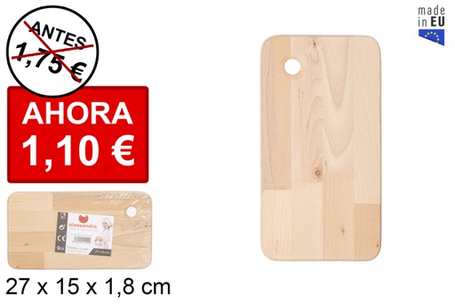 [104509] Wooden cutting board 583 gr. 27x15 cm