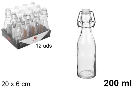 [106217] Bottiglia in vetro con tappo meccannico 200 ml