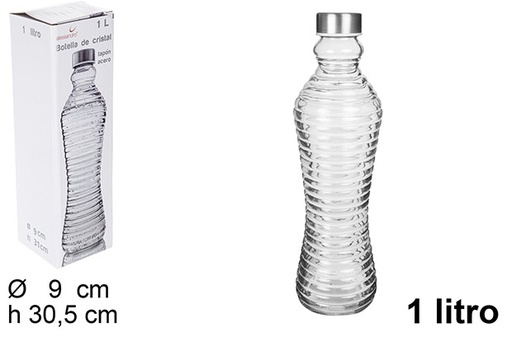 [106218] Bottiglia in vetro con tappo 1 l.