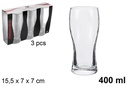 Pack 3 vasos cristal cerveza 400 ml
