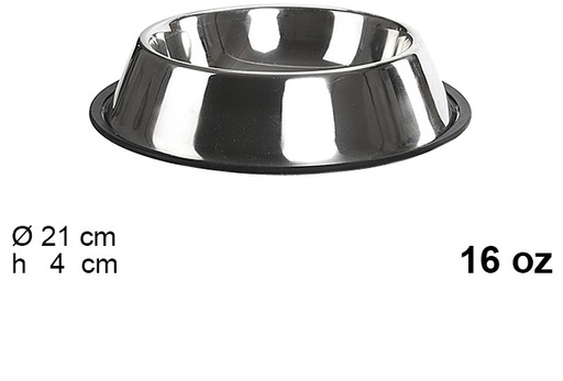 [105796] Steel dog feeder 16 ounces