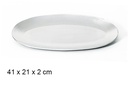 Plateau ovale argent brillant 41x21 cm