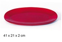 Bandeja ovalada roja brillo 41x21 cm