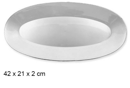 [107588] Piatto ovale in argento 42x21 cm