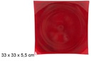 Centre de table carré rouge brillant 33 cm