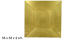 Sous assiette carrée dorée brillante 33 cm