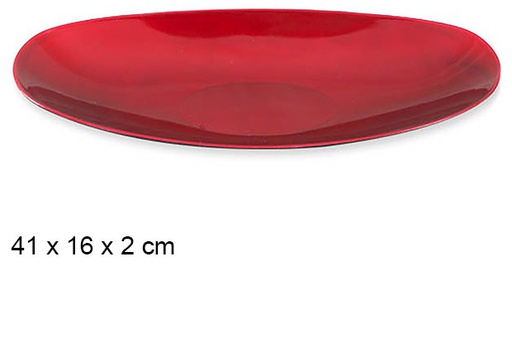 [107586] Fuente ovalada rojo 41x16 cm