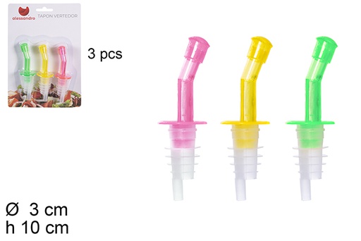 [107740] Tappo di bottiglia in plastica Confezione da 3 assortiti