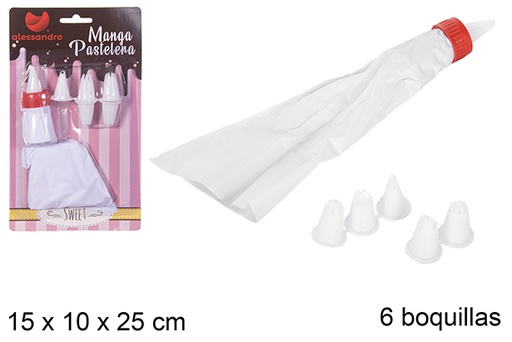 [107741] Pastry bag with 6 nozzles