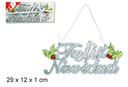 Letrero Feliz Navidad plata 29x12 cm