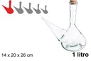 Porrón cristal rustico tapón corcho 1 l.