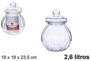 Bote cristal calabaza hermético 2,6 litros