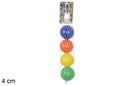 Pack 4 beach racket balls 4 cm