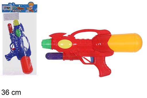 [108516] Pistolet à eau avec apprêt couleurs assorties 36 cm