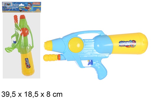 [108518] Pistolet à eau avec apprêt couleurs assorties 39 cm