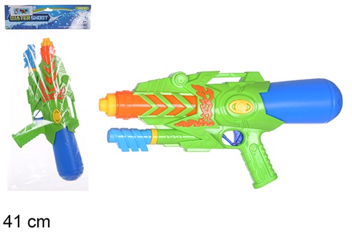 [108519] Pistolet à eau avec apprêt couleurs assorties 41 cm