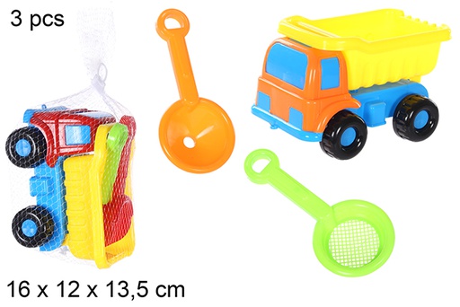 [108558] Camion playa colores con 3 accesorios