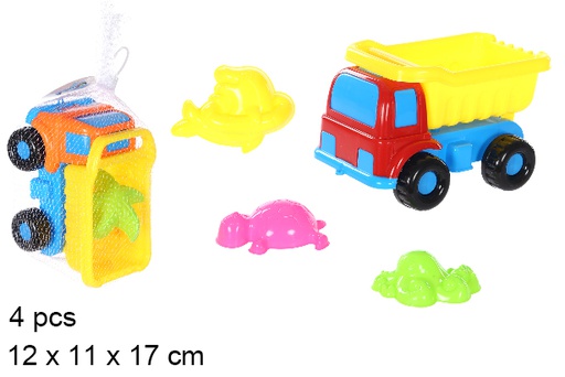 [108559] Camion de plage coloré avec 4 accessoires
