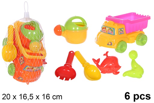 [108560] Camião de praia colorido com 6 acessórios