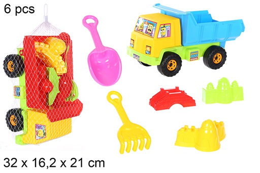 [108563] Camion playa colores con 6 accesorios