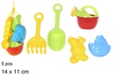 Colorful beach watering can with 5 accessories