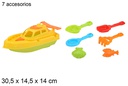 Colorful beach boat with 7 accessories