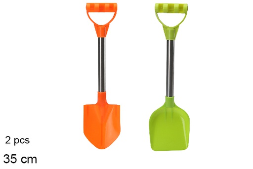 [108606] Pack 2 metal handle beach shovels 35 cm