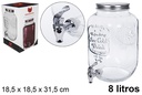Bote cristal dispensador bebidas con grifo 8 litros