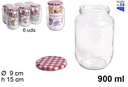 Bote cristal redondo tapa vichy 900 ml