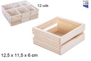 Servilletero madera listones 12,5x11,5 cm