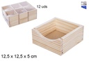 Servilletero madera natural 12,5x12,5 cm