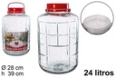 Bote cristal con asa roja 24 litros