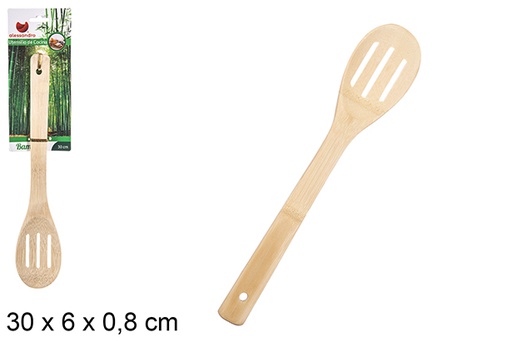 [107935] Cucchiaio in bambù traforato 30 cm