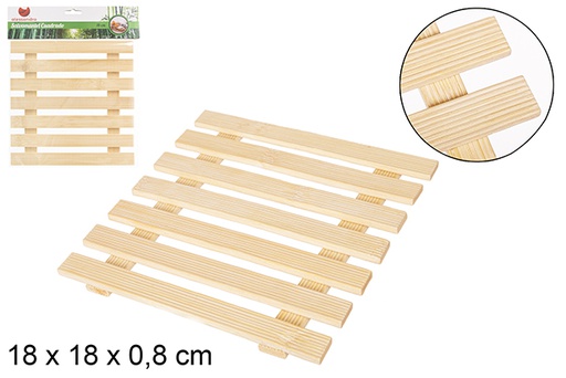 [107979] Sottopentola quadrato in bambù 18 cm