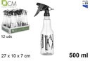 Garrafa de plástico com pulverizador preto cabeleireiro 500 ml