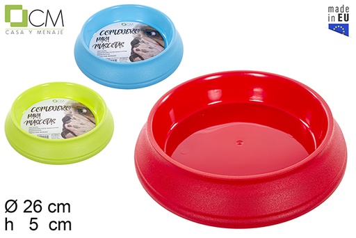 [103064] Round dog feeder assorted colors 26 cm