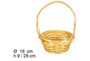 Cesta mimbre redonda miel 19x19x9 cm
