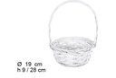 Cesta mimbre redonda blanca 19x19x9 cm
