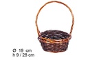 Cesta mimbre redonda caoba 19x19x9 cm