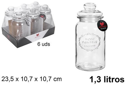 [107992] Bote cristal hermético galletas 1,3 litros