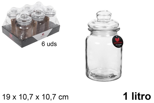 [107993] Bocal en verre hermétique pour biscuits 1 l.
