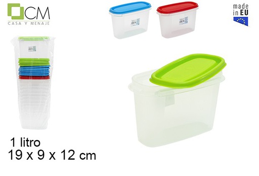 [103086] Boîte à lunch ovale avec couvercle couleurs assorties 19x9 cm