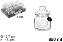 Bote cristal hermético galletas 650 ml