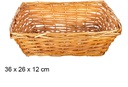 Cesta mimbre rectangular miel 36x26x12 cm